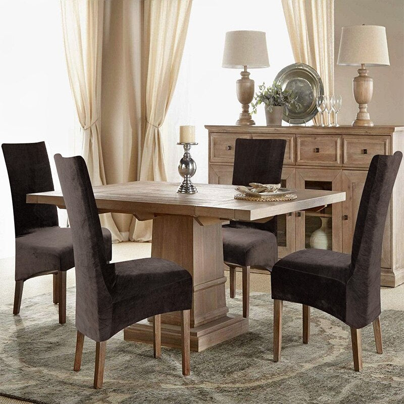 כיסויי כיסא קטיפה בז XL