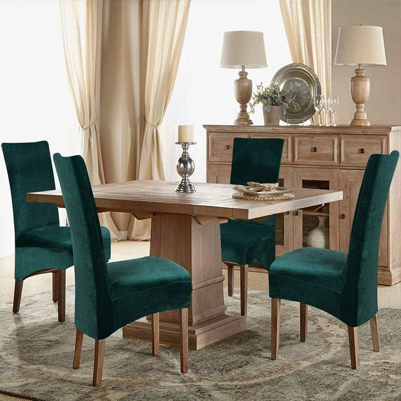 כיסויי כיסא קטיפה בז XL