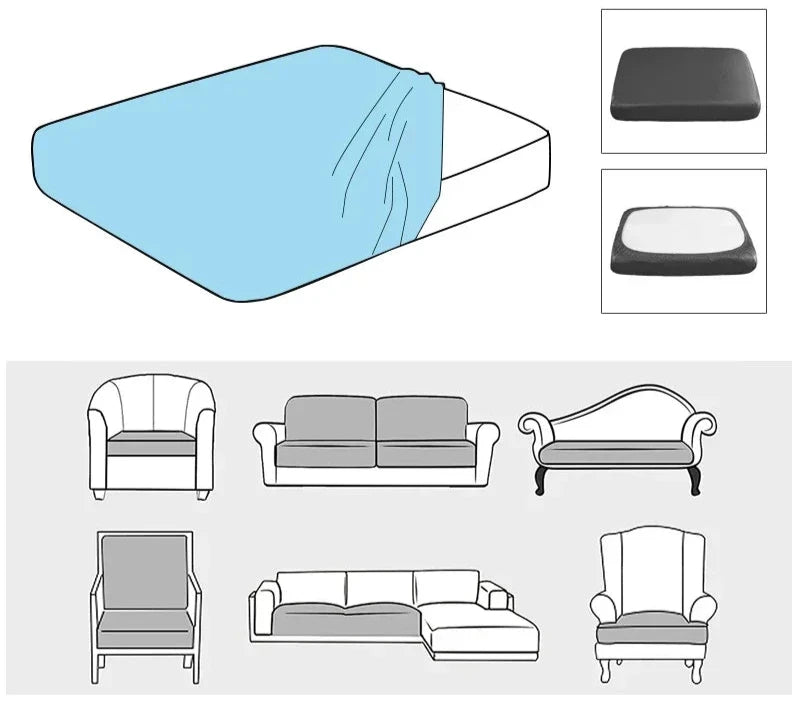 כיסויי ספה קטיפה בז' לכריות נשלפות