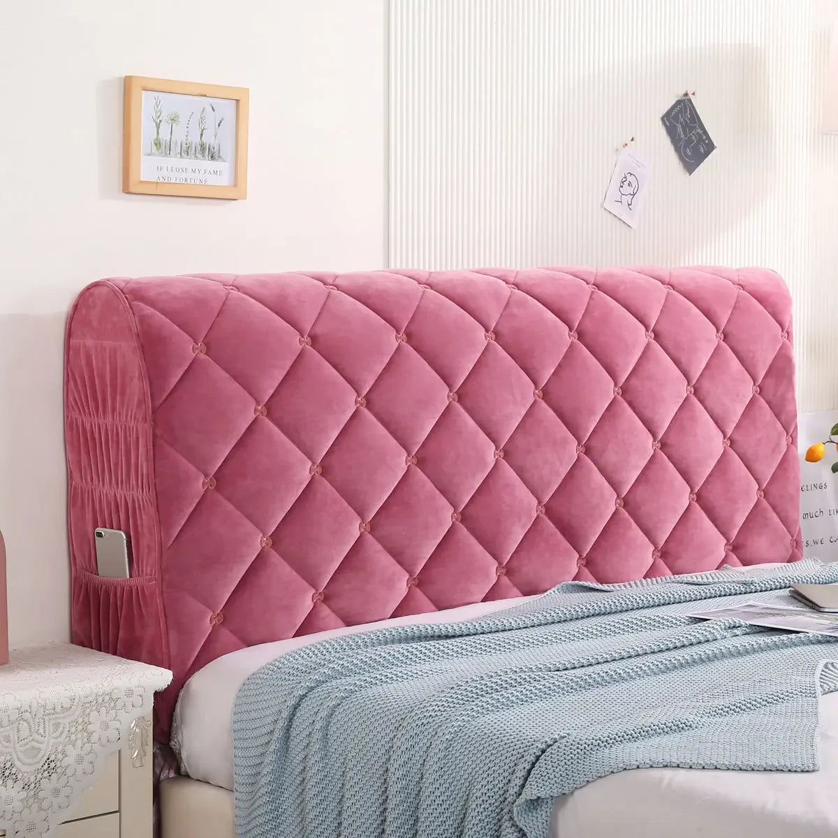 כיסוי ראש מיטה עבה ויוקרתי קטיפה