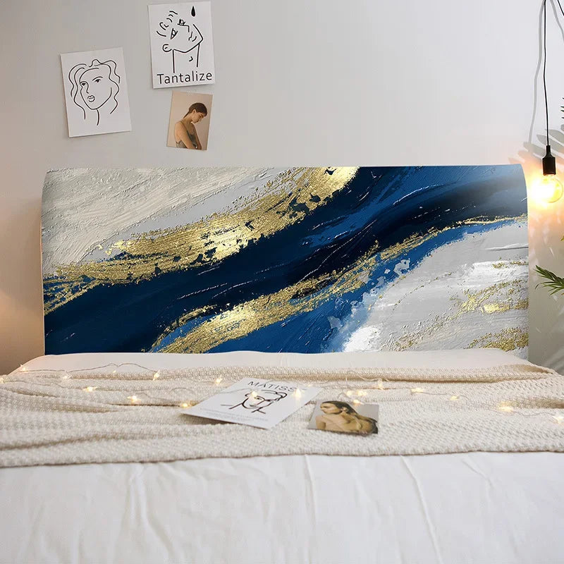 כיסוי ראש מיטה טורקיז זהב