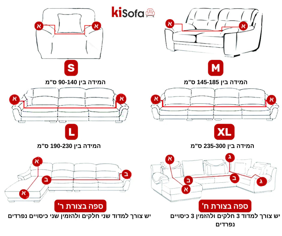 כיסויי ספה אריג טקסטורה משובץ בכל הצבעים
